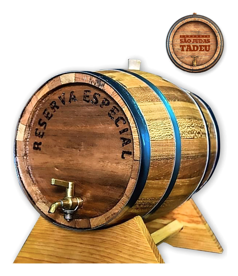 Barril Amburana 5 Litros Pinga Cachaça Whisky Torneira Metal